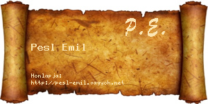 Pesl Emil névjegykártya