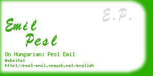 emil pesl business card